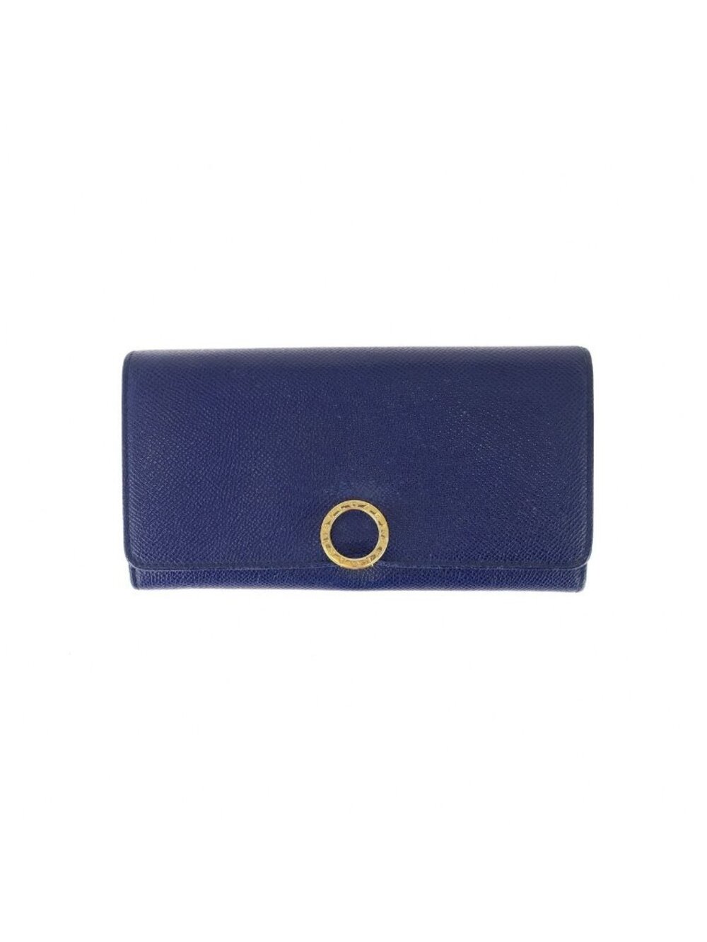 Bvlgari Navy Gold Leather Wallet